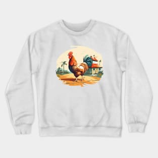 Colorful Rooster Crewneck Sweatshirt